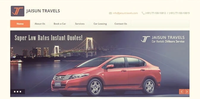 Jaisun Travels - Travel Agency Website Portfolio Project by WebCreatic